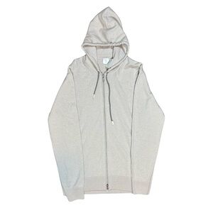 Eleventy Platinum Tan Cashmere Full-Zip Hoodie Sweatshirt Beige Cream Stone
